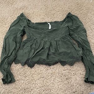 American Eagle Outfitters Dark Green Blouse